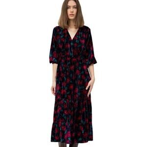 Max & Co Velour Midi Dress NWT Size 38/ US 2